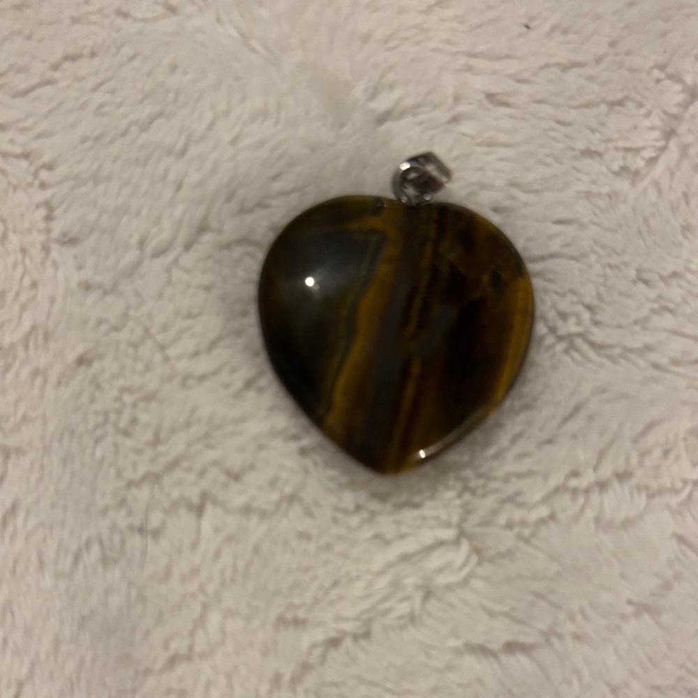 Tiger Eye Heart Pendant Necklace